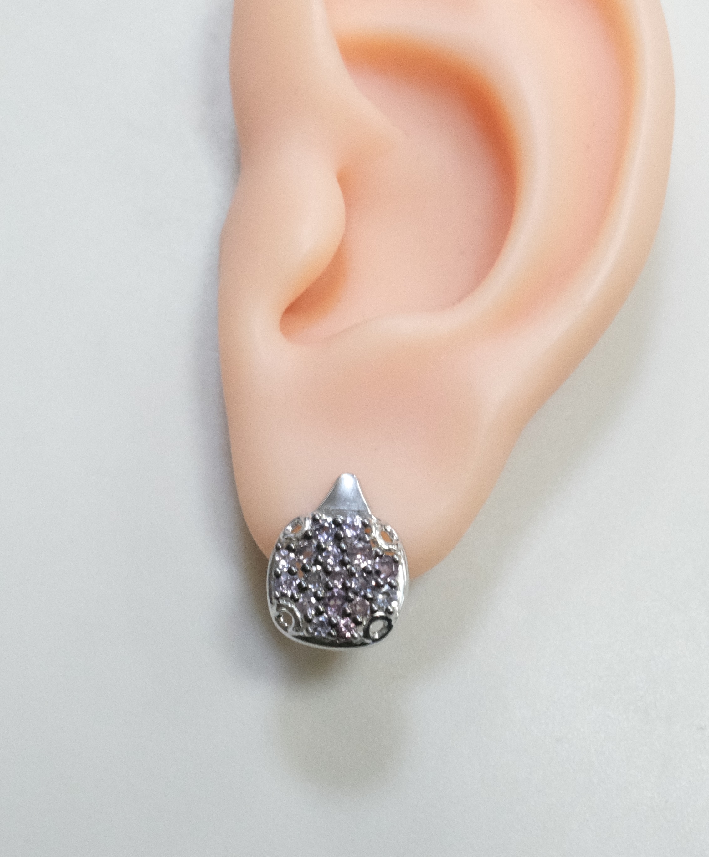 Серебряные серьги с цветной шпинелью